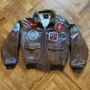 87年製 USA AVIREX G-1 FlightJacket TOP GUN Vintage Type G-1 USAF Avirex Leather Flight Jacket Top Gun